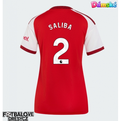 Arsenal William Saliba #2 Dámské Domácí Dres 2026-27 Krátký Rukáv Arsenal William Saliba #2 Dámské Domácí Dres 2026-27 Krátký Rukáv